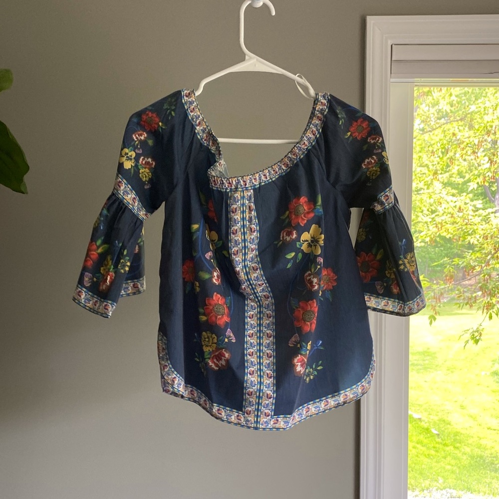 Jealous Tomato | Navy Floral Printed Top